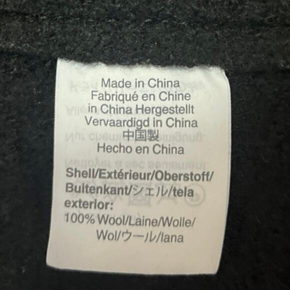 J.Crew Women's Black 100% Wool Long Sleeve Double Breasted Trench Coat Jacket 00 - Picture 5 of 5